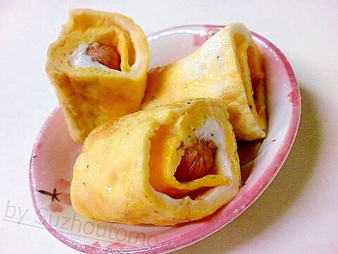 お弁当にウインナーたまご巻き